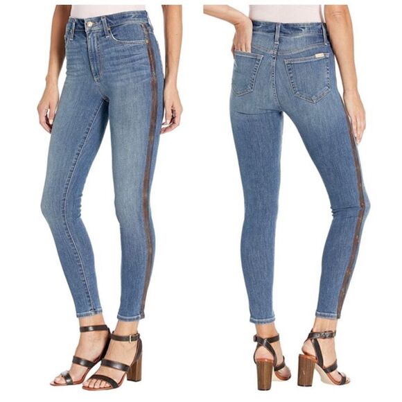 Joe’s Charlie High Rise Skinny Ankle Jeans Cobra Side Stripe Jaylyn Wash Size 28 - Picture 1 of 16